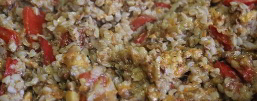 Шаг 7: гречневой каши с болгарским перцем и фаршем