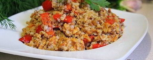 Шаг 8: гречневой каши с болгарским перцем и фаршем