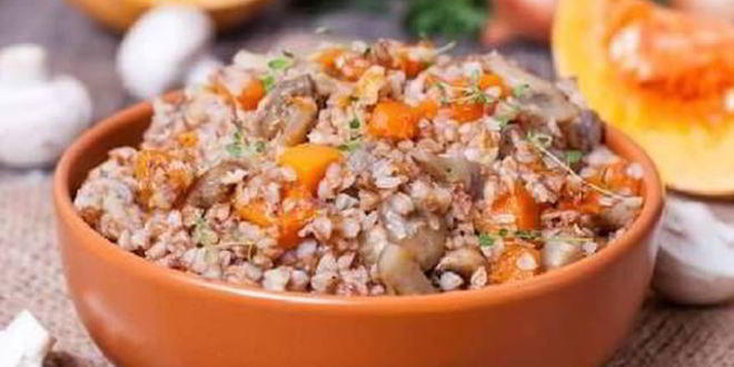 Рецепт гречневой каши с тыквой и грибами