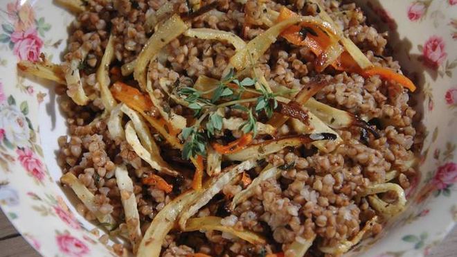 Рецепт Гречневой каши с запеченными овощами