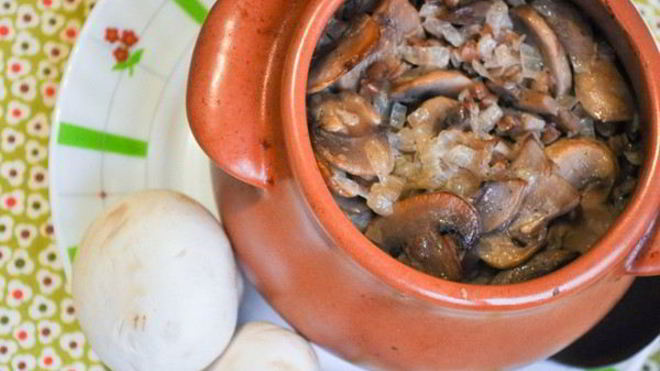 Рецепт Классической гречки с грибами в горшочке