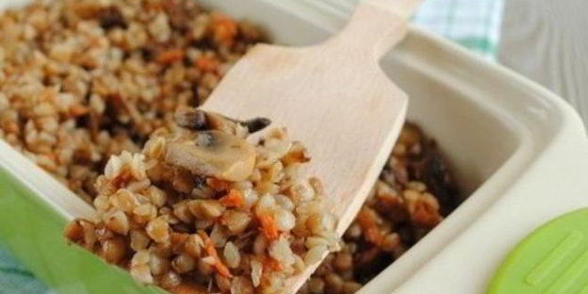 Рецепт томленой гречки с грибами