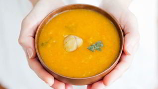 Рецепт Каши из белого риса и желтой тыквы