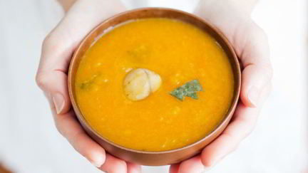 Рецепт Каши из белого риса и желтой тыквы