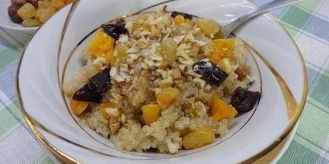 Рецепт каши из киноа с орехами и сухофруктами
