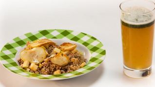 Рецепт Каши из зеленой гречи с яблоком и тархун