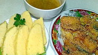 Рецепт Мамалыги с муждеем и жареной рыбой