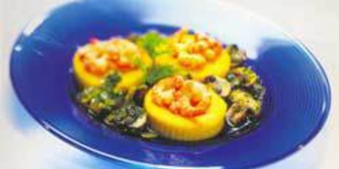 Рецепт поленты с креветками