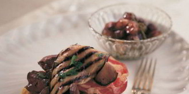 Рецепт поленты с куриной печенью