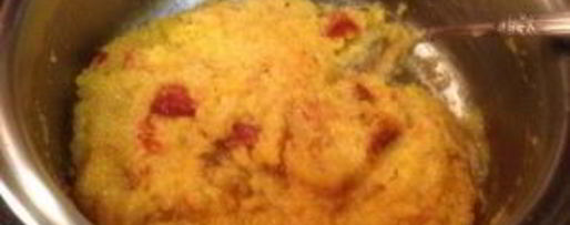 Шаг 4: поленты с вялеными помидорами в беконе