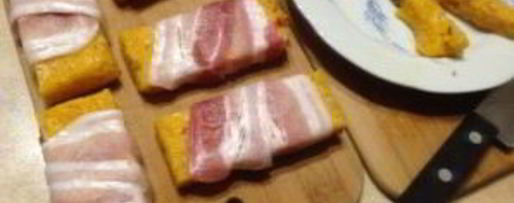 Шаг 7: поленты с вялеными помидорами в беконе