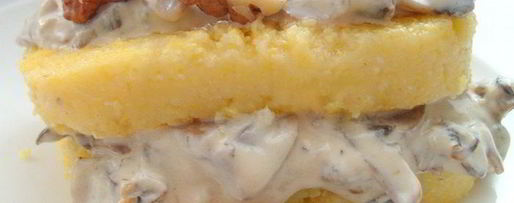 Шаг 11: поленты, жаренной с грибами и соусом дор блю