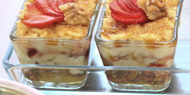 Рецепт гурьевской каши с клубникой