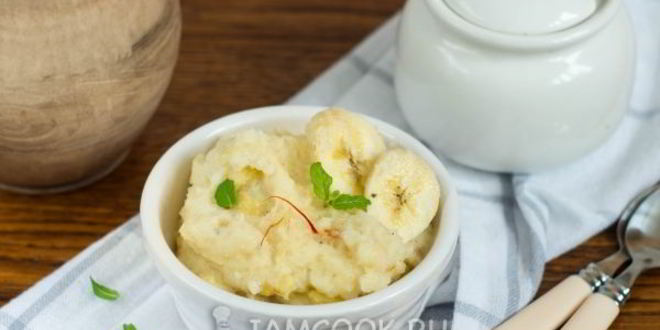 Рецепт манной каши с бананом