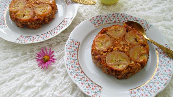 Рецепт Запеченной каши с бананами и яблочным пюре Перевертыш
