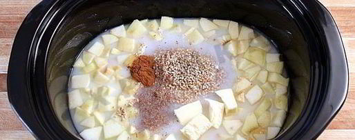 Шаг 1: ночной овсяной каши с яблоками и орехами в мультиварке