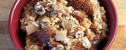 Шаг 5: ночной овсяной каши с яблоками и орехами в мультиварке