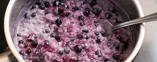 Шаг 5: овсяной каши с черникой