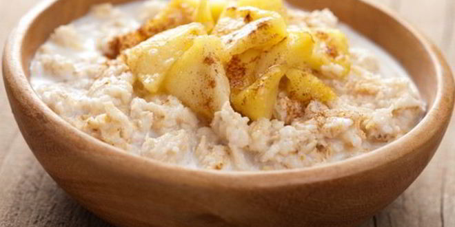 Рецепт овсяной каши с карамельными яблоками