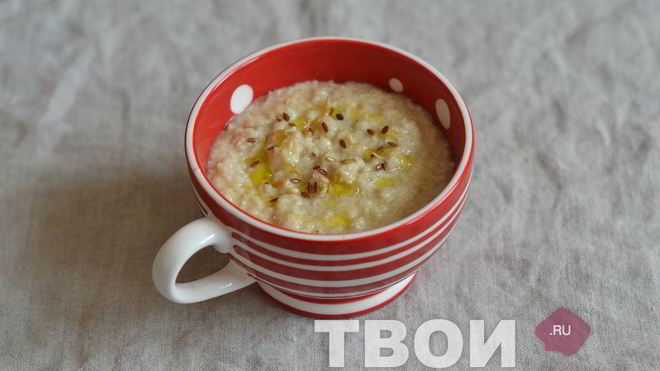 Рецепт Овсяной каши с сыром и оливковым маслом