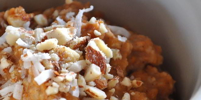 Рецепт овсяной каши с тыквенным пюре в микроволновке