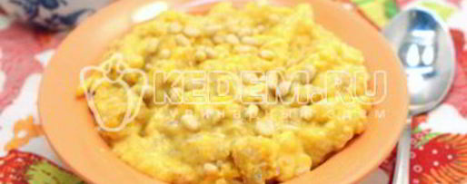 Шаг 4: овсяной каши с тыквой и кедровыми орешками