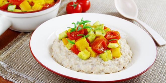 Рецепт овсяной каши с запеченными овощами и розмарином