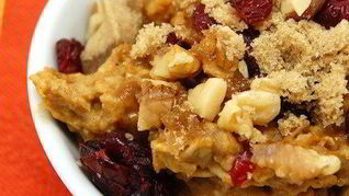 Рецепт Тыквенной овсяной каши с вяленой клюквой