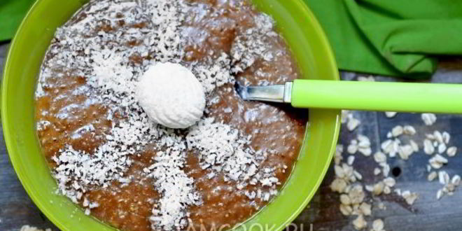 Рецепт веганской овсянки с кэробом