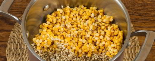 Шаг 2: гороховой каши с перловкой и сыром