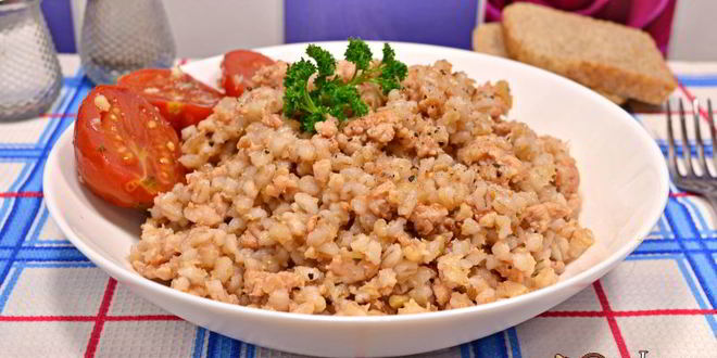 Рецепт каши перловой с куриным фаршем