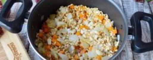 Шаг 4: перловой каши с фасолью, тыквой и беконом