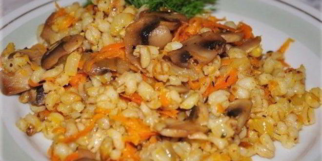 Рецепт перловой каши с грибами