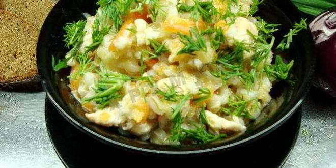 Рецепт перловой каши с курицей в мультиварке