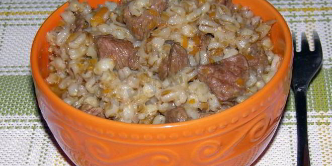 Рецепт перловой каши с мясом в мультиварке