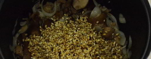 Шаг 4: перловки с белыми грибами