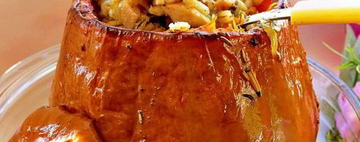 Шаг 5: перловки с грибами в тыкве