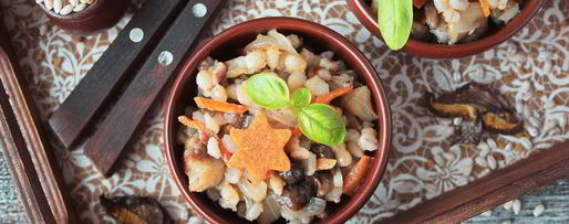 Шаг 5: перловки с грибами