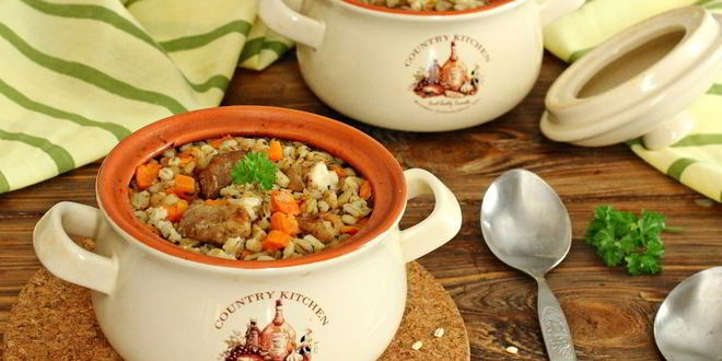 Рецепт перловки с мясом в горшочке в духовке