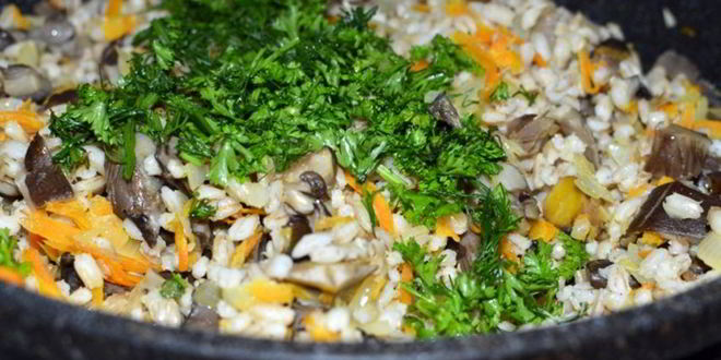 Рецепт перловки с вешенками