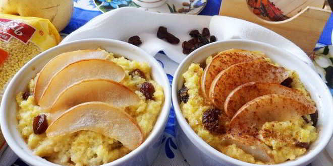 Рецепт каши пшенной с грушами и изюмом