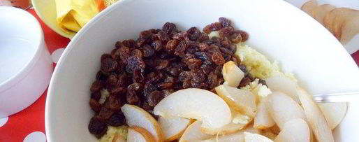 Шаг 7: каши пшенной с грушами и изюмом