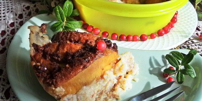 Рецепт каши пшенной, запеченной под персиком
