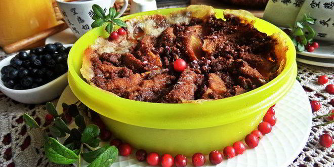 Рецепт каши пшенной, запеченной под персиком