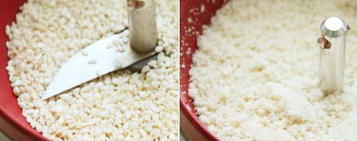 Шаг 3: кукурузна-пшенной каша с кунжутом