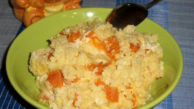 Рецепт Молочной пшенной каши с курагой