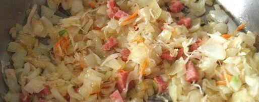 Шаг 1: пшеной каши с квашеной капустой