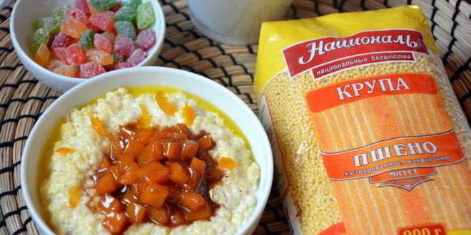 Рецепт пшенной каши с карамелизированной тыквой