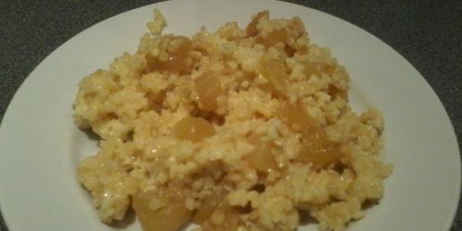 Рецепт пшенной каши с карамельными яблоками