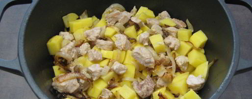 Шаг 6: пшенной каши с картофелем и свининой